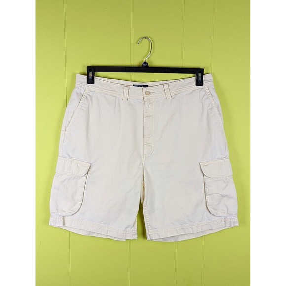 Polo Ralph Lauren Mens 38 Pale Yellow Cargo Shorts 100% Cotton Button Pockets - Picture 1 of 12